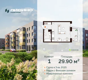 Квартира 1-комн. квартира, 29.9 м² ЖК «Лисино» Фото 30 Квартира 1-комн. квартира, 29.9 м² ЖК «Лисино» Фото 30