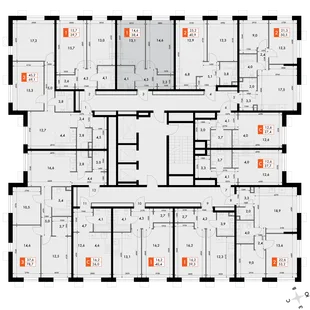 Квартира 1-комн. квартира, 38.4 м² ЖК «Флагман» Фото 2 Квартира 1-комн. квартира, 38.4 м² ЖК «Флагман» Фото 2