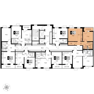 Квартира 2-комн. квартира, 48.7 м² ЖК «1-й Южный» Фото 2 Квартира 2-комн. квартира, 48.7 м² ЖК «1-й Южный» Фото 2
