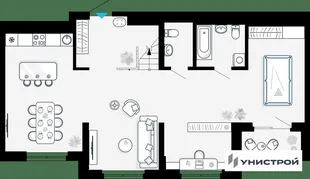 Планировка 1-комн. квартира, 97.88 м² ЖК «Небосклоны»