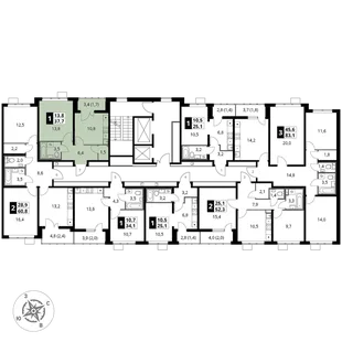 Квартира 1-комн. квартира, 37.7 м² ЖК «1-й Южный» Фото 2 Квартира 1-комн. квартира, 37.7 м² ЖК «1-й Южный» Фото 2
