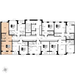 Квартира 2-комн. квартира, 49 м² ЖК «1-й Южный» Фото 2 Квартира 2-комн. квартира, 49 м² ЖК «1-й Южный» Фото 2