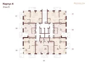 Квартира 1-комн. квартира, 48.3 м² ЖК «Роялта» Фото 1 Квартира 1-комн. квартира, 48.3 м² ЖК «Роялта» Фото 1