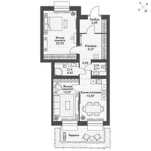 Квартира 2-комн. квартира, 76.2 м² ЖК «ФоРест» Фото 1 Квартира 2-комн. квартира, 76.2 м² ЖК «ФоРест» Фото 1