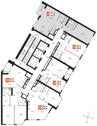 Квартира 2-комн. квартира, 72 м² ЖК «Архитектор» Фото 2 Квартира 2-комн. квартира, 72 м² ЖК «Архитектор» Фото 2