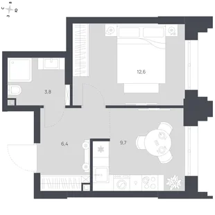 Квартира 1-комн. квартира, 32.5 м² ЖК «Флабеллум» Фото 1 Квартира 1-комн. квартира, 32.5 м² ЖК «Флабеллум» Фото 1