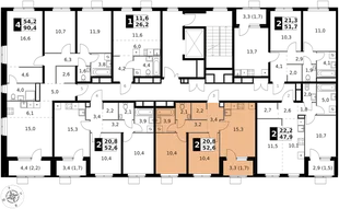 Квартира 2-комн. квартира, 52.6 м² ЖК «1-й Химкинский» Фото 2