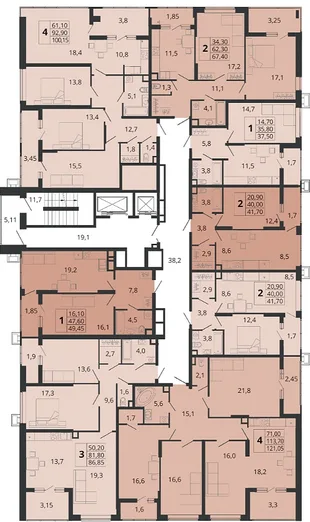 Квартира 1-комн. квартира, 39.1 м² ЖК «Родные просторы» Фото 1 Квартира 1-комн. квартира, 39.1 м² ЖК «Родные просторы» Фото 1