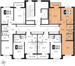 Квартира 2-комн. квартира, 57.4 м² ЖК «1-й Химкинский» Фото 2 Квартира 2-комн. квартира, 57.4 м² ЖК «1-й Химкинский» Фото 2