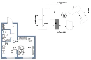 Планировка Студия, 30.81 м² ЖК «Остров-сад»
