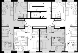 Квартира 2-комн. квартира, 57.3 м² ЖК «Патрики» Фото 1