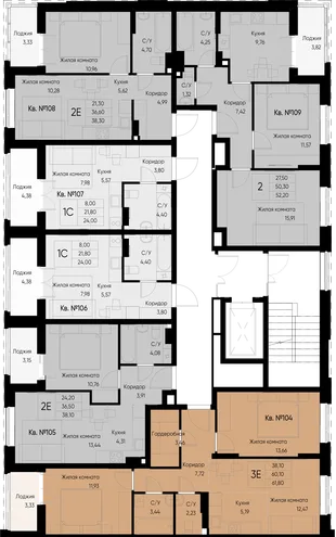 Квартира 2-комн. квартира, 39.7 м² ЖК «Васильевский остров» Фото 1 Квартира 2-комн. квартира, 39.7 м² ЖК «Васильевский остров» Фото 1