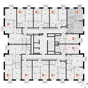 Квартира 3-комн. квартира, 50.9 м² ЖК «Флагман» Фото 2 Квартира 3-комн. квартира, 50.9 м² ЖК «Флагман» Фото 2