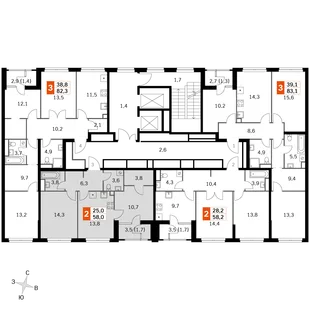 Квартира 2-комн. квартира, 56.6 м² ЖК «Sky Garden» Фото 2 Квартира 2-комн. квартира, 56.6 м² ЖК «Sky Garden» Фото 2