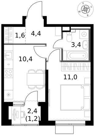 Квартира 1-комн. квартира, 32 м² ЖК «1-й Химкинский» Фото 1 Квартира 1-комн. квартира, 32 м² ЖК «1-й Химкинский» Фото 1