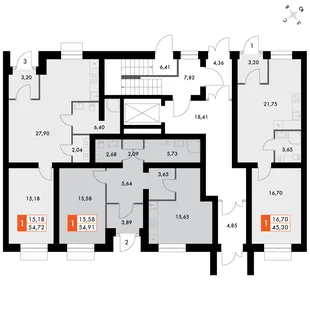 Квартира 1-комн. квартира, 55.1 м² ЖК «ФоРест» Фото 2 Квартира 1-комн. квартира, 55.1 м² ЖК «ФоРест» Фото 2