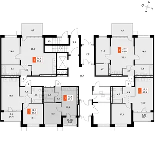 Квартира 1-комн. квартира, 30 м² ЖК «ФоРест» Фото 2 Квартира 1-комн. квартира, 30 м² ЖК «ФоРест» Фото 2