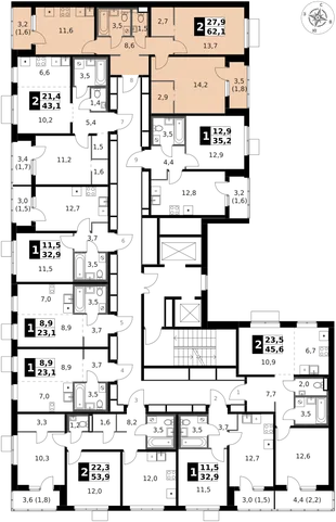 Квартира 2-комн. квартира, 62.6 м² ЖК «1-й Ясеневский» Фото 2 Квартира 2-комн. квартира, 62.6 м² ЖК «1-й Ясеневский» Фото 2