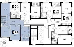 Квартира 3-комн. квартира, 75.4 м² ЖК «1-й Южный» Фото 2 Квартира 3-комн. квартира, 75.4 м² ЖК «1-й Южный» Фото 2