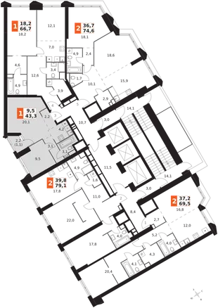 Квартира 2-комн. квартира, 43.3 м² ЖК «Архитектор» Фото 2 Квартира 2-комн. квартира, 43.3 м² ЖК «Архитектор» Фото 2