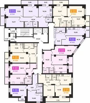 Квартира 2-комн. квартира, 68.1 м² ЖК «Художники» Фото 2 Квартира 2-комн. квартира, 68.1 м² ЖК «Художники» Фото 2