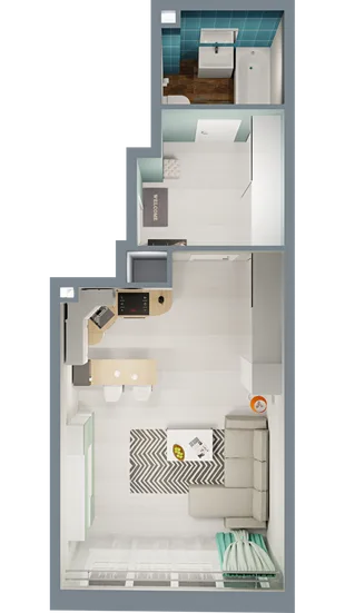 Квартира Студия, 34.39 м² ЖК «Город природы» Фото 1 Квартира Студия, 34.39 м² ЖК «Город природы» Фото 1