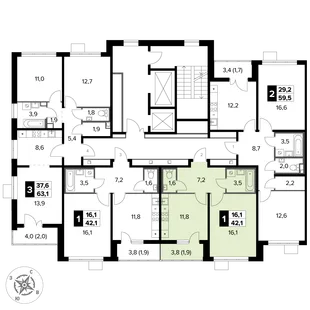 Квартира 1-комн. квартира, 42.1 м² ЖК «1-й Донской» Фото 2