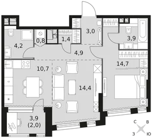 Квартира 2-комн. квартира, 60 м² ЖК «Rotterdam» Фото 1 Квартира 2-комн. квартира, 60 м² ЖК «Rotterdam» Фото 1