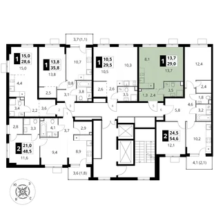 Квартира Студия, 29 м² ЖК «1-й Шереметьевский» Фото 1 Квартира Студия, 29 м² ЖК «1-й Шереметьевский» Фото 1