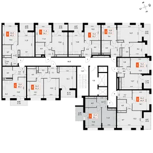 Квартира 1-комн. квартира, 46.2 м² ЖК «ФоРест» Фото 2 Квартира 1-комн. квартира, 46.2 м² ЖК «ФоРест» Фото 2