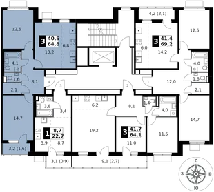 Квартира 3-комн. квартира, 64.8 м² ЖК «1-й Ясеневский» Фото 2 Квартира 3-комн. квартира, 64.8 м² ЖК «1-й Ясеневский» Фото 2