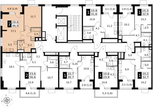 Квартира 2-комн. квартира, 46.9 м² ЖК «1-й Измайловский» Фото 2 Квартира 2-комн. квартира, 46.9 м² ЖК «1-й Измайловский» Фото 2