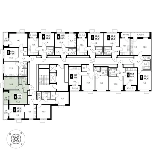 Квартира 1-комн. квартира, 34.6 м² ЖК «1-й Шереметьевский» Фото 2