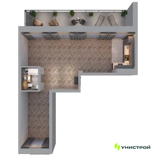 Планировка 1-комн. квартира, 88.81 м² ЖК «Statum»
