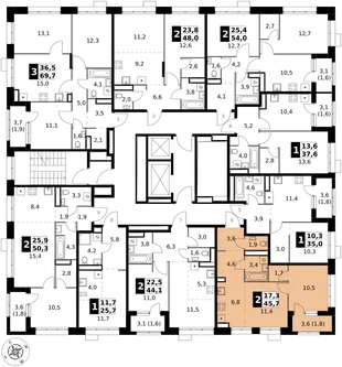 Квартира 2-комн. квартира, 45.7 м² ЖК «1-й Саларьевский» Фото 2 Квартира 2-комн. квартира, 45.7 м² ЖК «1-й Саларьевский» Фото 2