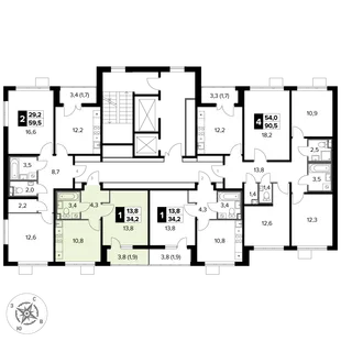 Квартира 1-комн. квартира, 34.2 м² ЖК «1-й Донской» Фото 2 Квартира 1-комн. квартира, 34.2 м² ЖК «1-й Донской» Фото 2