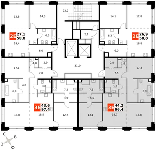 Квартира 3-комн. квартира, 96.4 м² ЖК «Sydney Prime» Фото 2 Квартира 3-комн. квартира, 96.4 м² ЖК «Sydney Prime» Фото 2
