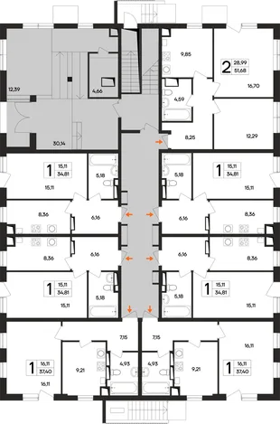 Квартира 1-комн. квартира, 34.9 м² ЖК «Кубики» Фото 1