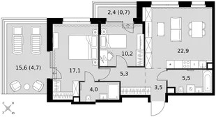 Квартира 3-комн. квартира, 73.9 м² ЖК «Симоновский Вал» Фото 1 Квартира 3-комн. квартира, 73.9 м² ЖК «Симоновский Вал» Фото 1