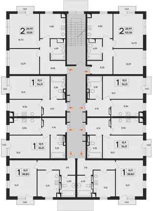 Квартира 1-комн. квартира, 36.4 м² ЖК «Кубики» Фото 1