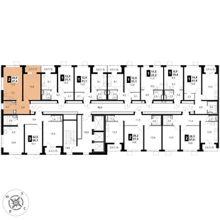 Квартира 2-комн. квартира, 47.4 м² ЖК «1-й Донской» Фото 2 Квартира 2-комн. квартира, 47.4 м² ЖК «1-й Донской» Фото 2