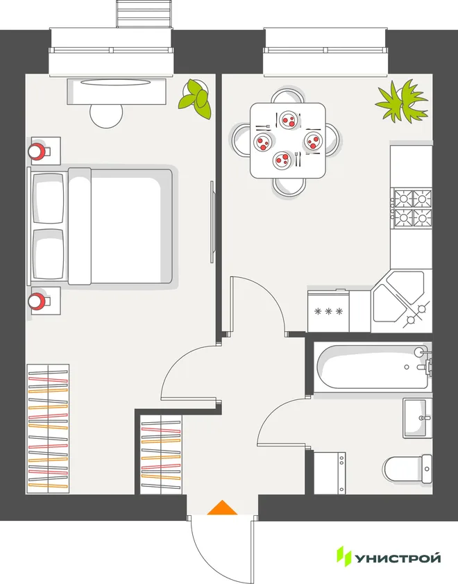 Планировка 1-комн. квартира, 34.65 м² ЖК «Атмосфера» Планировка 1-комн. квартира, 34.65 м² ЖК «Атмосфера»
