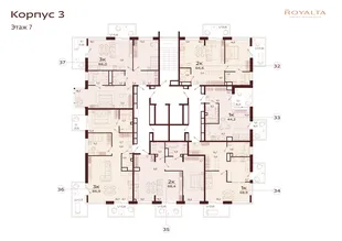 Квартира 2-комн. квартира, 68.4 м² ЖК «Роялта» Фото 1 Квартира 2-комн. квартира, 68.4 м² ЖК «Роялта» Фото 1