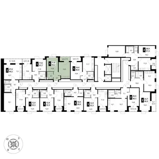Квартира 1-комн. квартира, 34.2 м² ЖК «1-й Шереметьевский» Фото 2