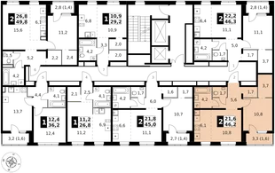 Квартира 2-комн. квартира, 46.2 м² ЖК «1-й Ясеневский» Фото 2 Квартира 2-комн. квартира, 46.2 м² ЖК «1-й Ясеневский» Фото 2