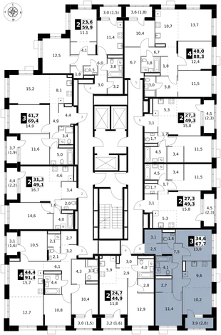 Квартира 3-комн. квартира, 67.7 м² ЖК «1-й Саларьевский» Фото 2 Квартира 3-комн. квартира, 67.7 м² ЖК «1-й Саларьевский» Фото 2