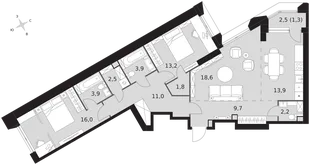 Квартира 3-комн. квартира, 98 м² ЖК «Архитектор» Фото 1 Квартира 3-комн. квартира, 98 м² ЖК «Архитектор» Фото 1