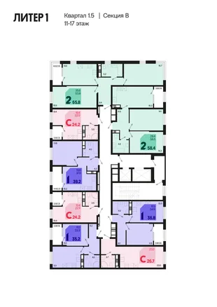 Квартира Студия, 25.5 м² ЖК «Первое место» Фото 1 Квартира Студия, 25.5 м² ЖК «Первое место» Фото 1