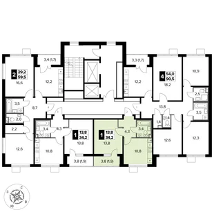 Квартира 1-комн. квартира, 34.2 м² ЖК «1-й Донской» Фото 2 Квартира 1-комн. квартира, 34.2 м² ЖК «1-й Донской» Фото 2