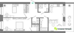 Планировка 2-комн. квартира, 78.44 м² ЖК «Лето»